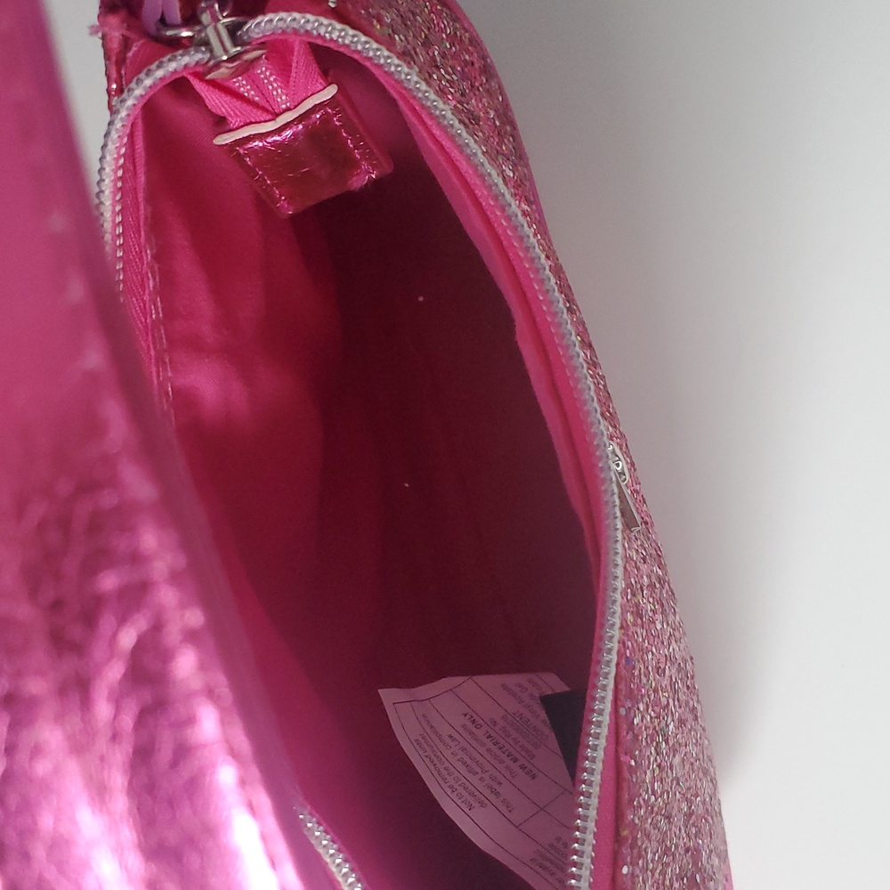 Claire’s Club Glitter Pink Handbag Sparkly Party Purse Mini Bag - Picture 6 of 10